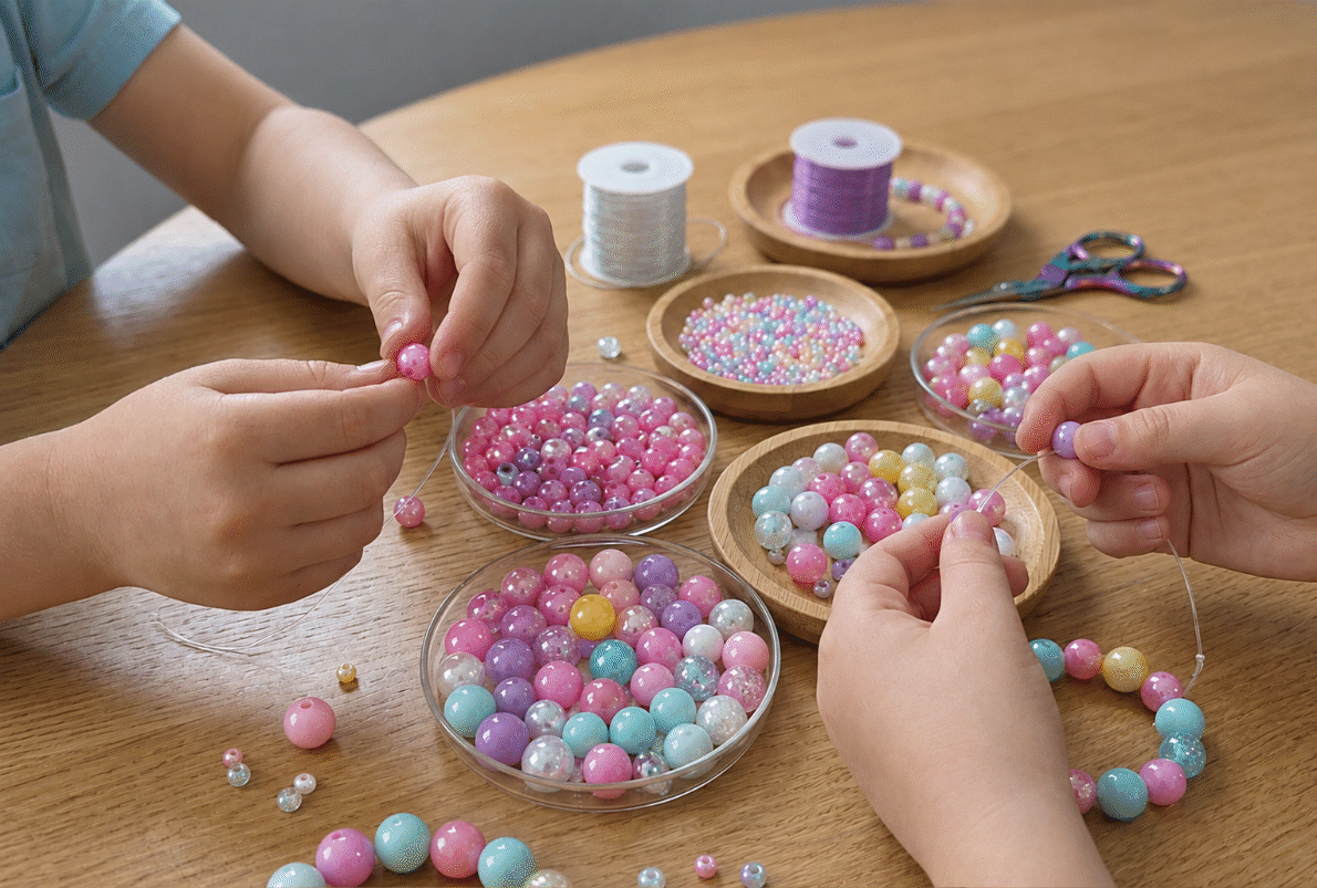 Colourful DIY bracelets for a children’s birthday party